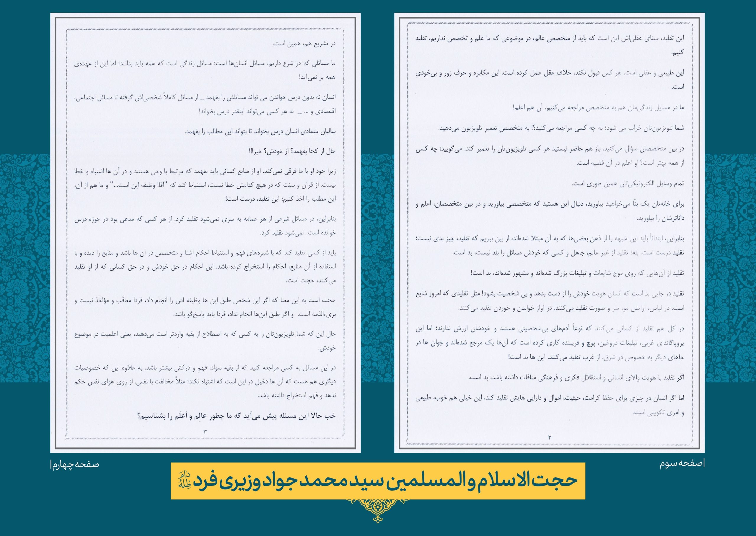 حضرت حجت الاسلام والمسلمین سید محمد جواد وزیری فرد